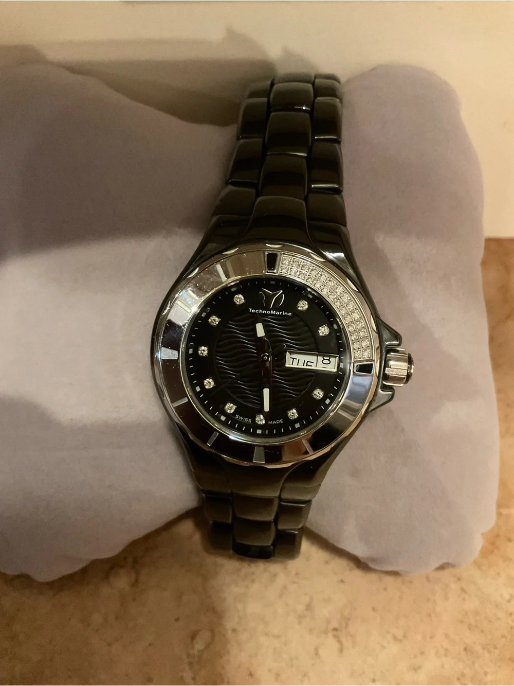 Technomarine Black Ceramic diamond watch - Picture 1 of 5
